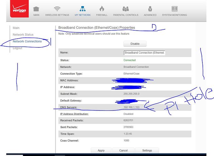 Verizon router config