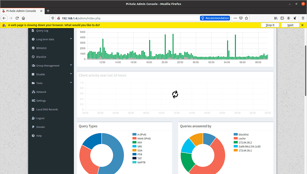 Admin page loading very slow - Community Help - Pi-hole Userspace