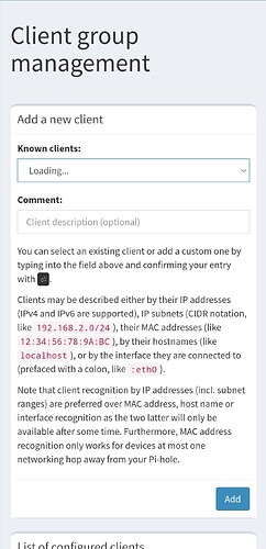 Clients page not loading as expected - Help - Pi-hole Userspace