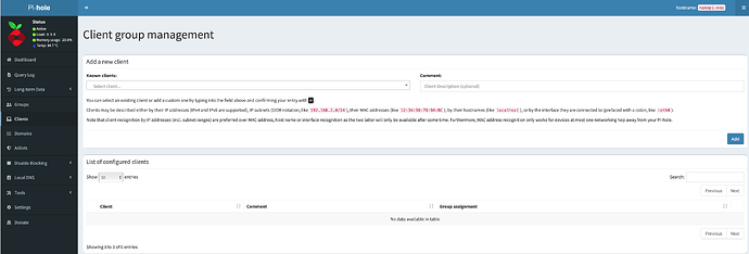 Clients not populating in clients list page - Help - Pi-hole Userspace