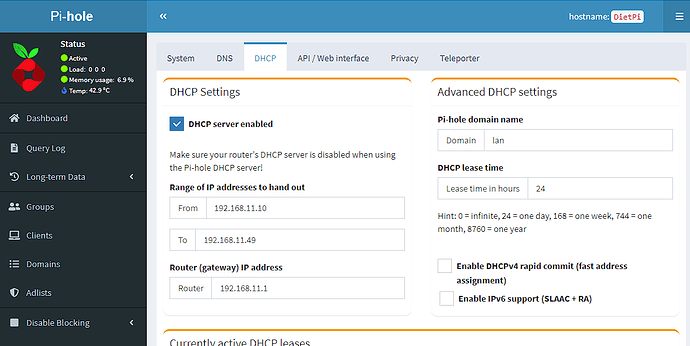 pihole dhcp