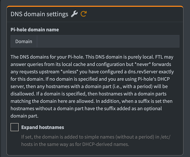 Settings > DNS screenshot