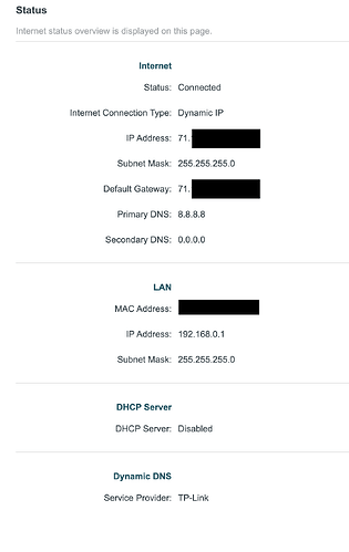 Status page