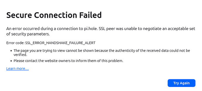 Cannot access web interface using https - Help - Pi-hole Userspace
