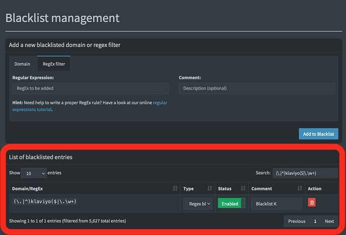 01 - Blacklist Management