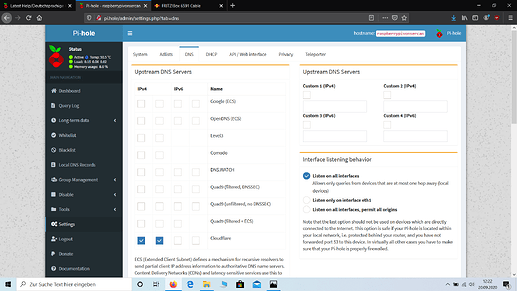 18.Pi-hole - System - DNS - Upstream DNS Servers