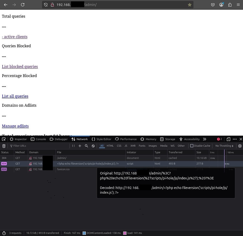 Admin web interface not loading properly - Help - Pi-hole Userspace