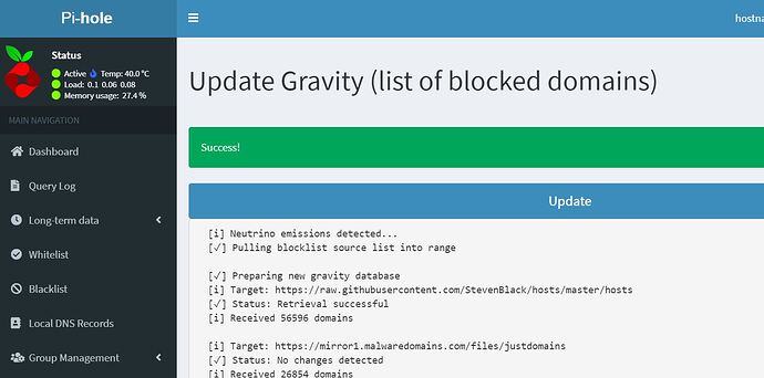 Pihole Updating Blocked Domains