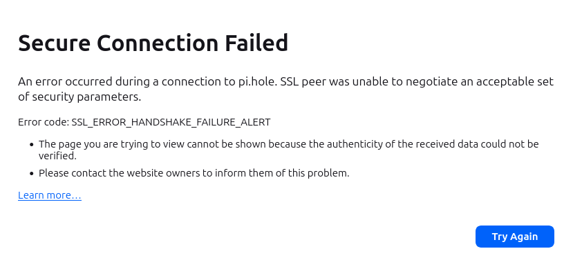 Cannot access web interface using https - Help - Pi-hole Userspace