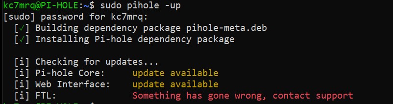 Pihole fails to update - Help - Pi-hole Userspace